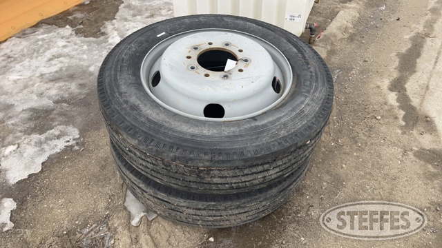 (2) 255/75R22.5 truck tires
